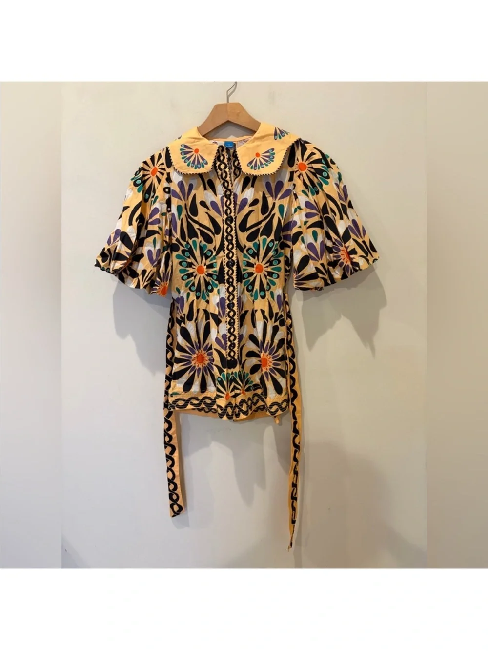 Farm Rio x Anthropologie Puff-Sleeve Printed Romper